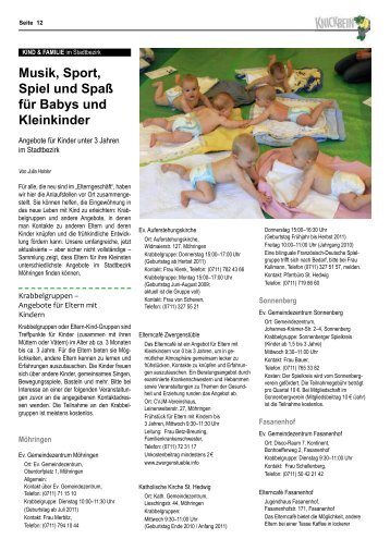 Angebote fÃ¼r Kleinkinder - Knickbein