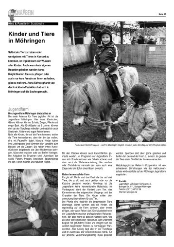 Kinder und Tiere in MÃ¶hringen - Knickbein