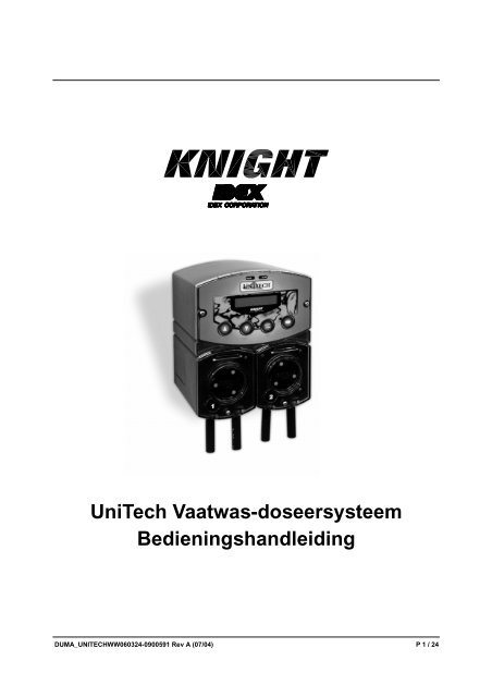 UniTech Vaatwas-doseersysteem ... - Knighteurope.eu