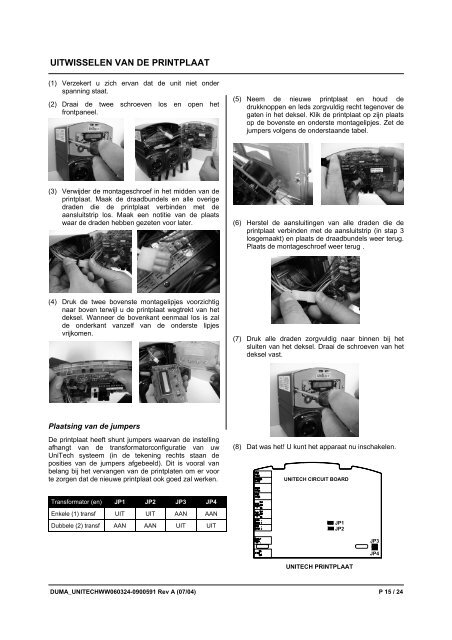 UniTech Vaatwas-doseersysteem ... - Knighteurope.eu