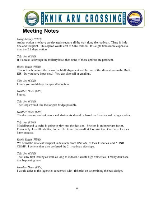 Meeting Notes - Knik Arm Bridge and Toll Authority