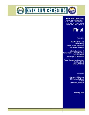 Geotechnical Memorandum - Knik Arm Bridge and Toll Authority