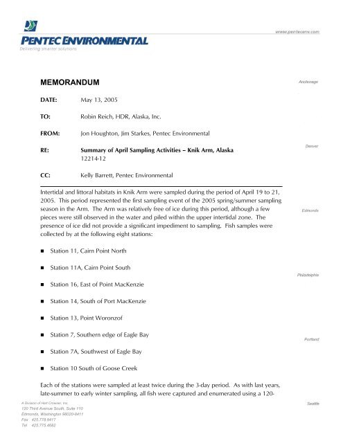 Marine Fish and Benthos Studies - Knik Arm Bridge and Toll Authority