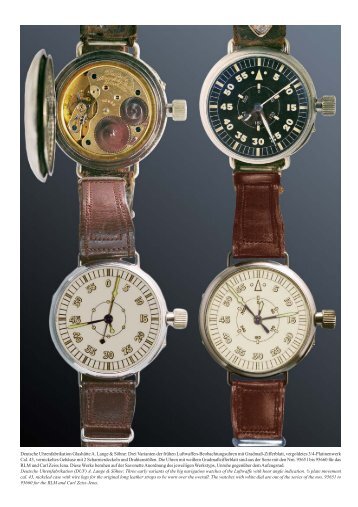 Deutsche Uhrenfabrikation GlashÃ¼tte A. Lange & SÃ¶hne: Drei ...