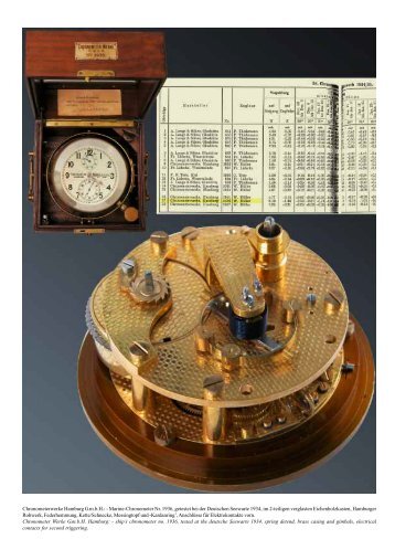 Chronometerwerke Hamburg G.m.b.H.: - Marine-Chronometer Nr ...