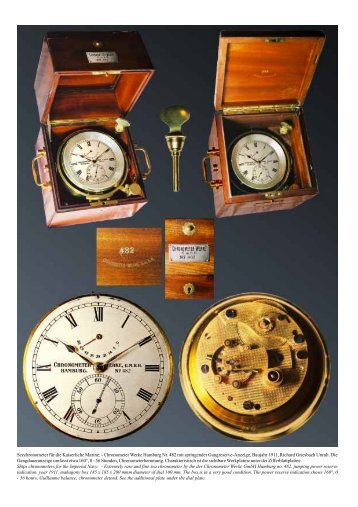 Seechronometer fÃ¼r die Kaiserliche Marine: - Chronometer Werke ...