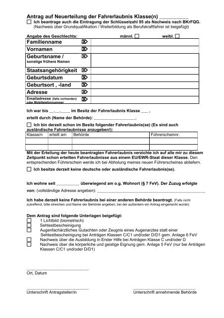 Antrag Auf Neuerteilung Der Fahrerlaubnis Gra N Knittlingen