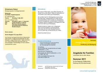 Angebote für Familien Sommer 2011 Junge Eltern/Familien