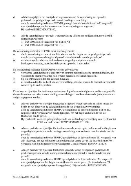 AUTO METAR code (nov 2013) - Knmi