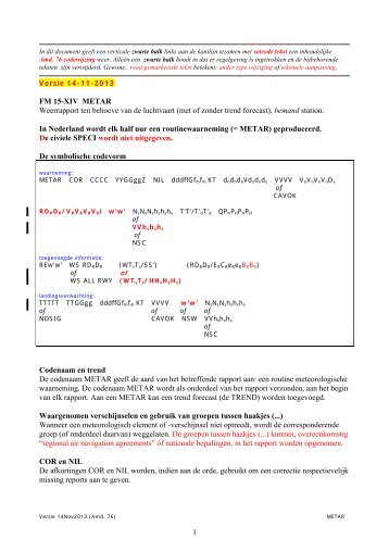 METAR code (nov 2013) - Knmi