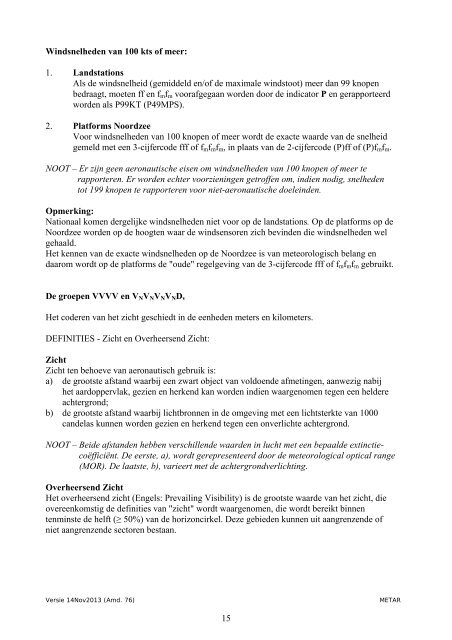 METAR code (nov 2013) - Knmi