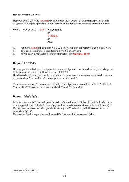 METAR code (nov 2013) - Knmi