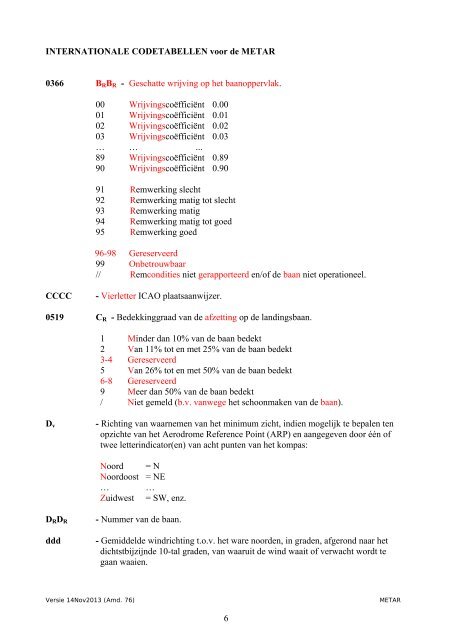 METAR code (nov 2013) - Knmi