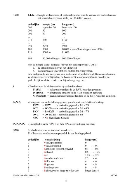 METAR code (nov 2013) - Knmi