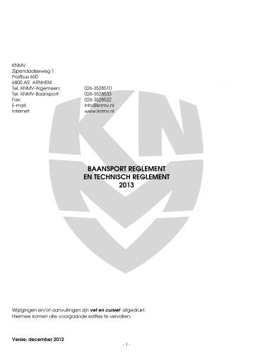KNMV Baansport Reglement 2013