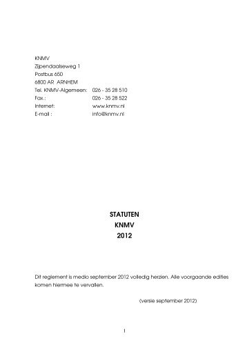 KNMV Statuten 1-6-2012