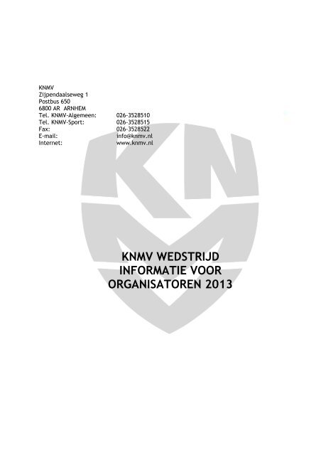 Organisatorenboekje 2013 - Knmv