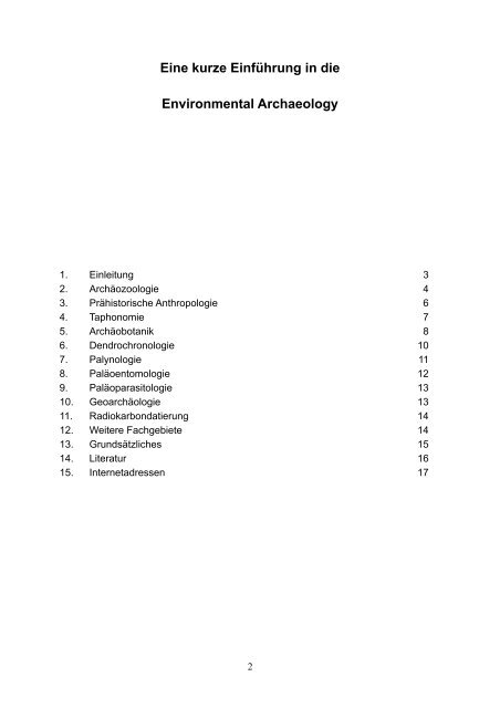 Eine kurze Einführung in die Environmental ... - Knochenarbeit