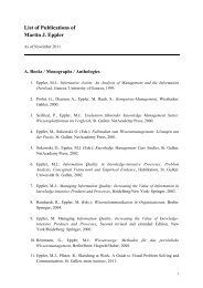 List of Publications of Martin J. Eppler - Knowledge Communication