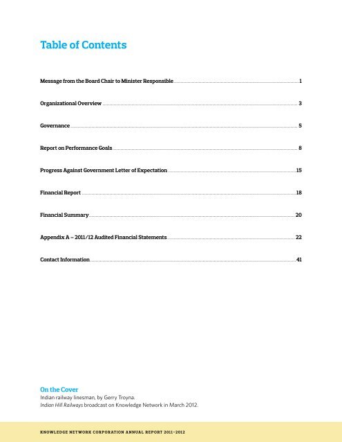 AnnUAL REPORT 2011-2012 - Knowledge Network