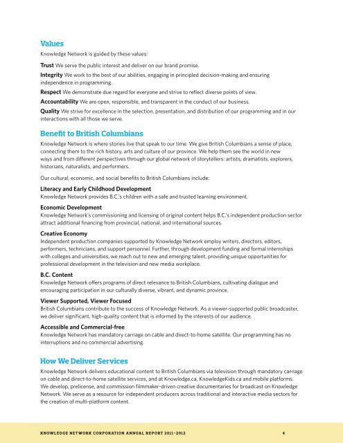 AnnUAL REPORT 2011-2012 - Knowledge Network