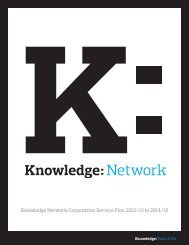 Knowledge Network Corporation Service Plan 2012/13 to 2014/15