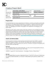 Creative Project Brief: - Knowledge Network