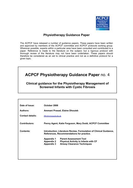 ACPCF Infant Guideline - The Knowledge Network