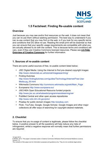 1.5 Factsheet- Finding Re-usable content