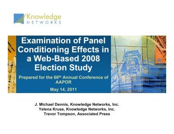 Examination of Panel Conditioning Effects in a Web-Based 2008 ...
