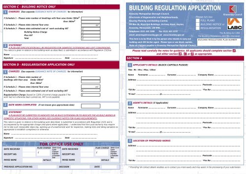 BUILDING REGULATION APPLICATION - Knowsley Council