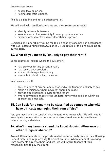 Local Housing Allowance guide for landlords - Knowsley Council