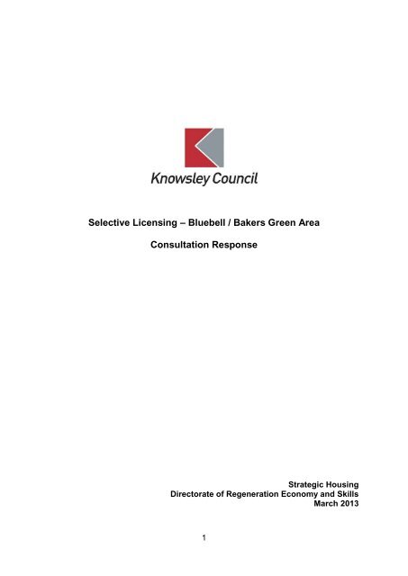 Selective Licensing consultation - Knowsley Council