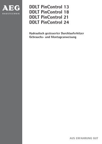 1. Gebrauchsanweisung - AEG Haustechnik