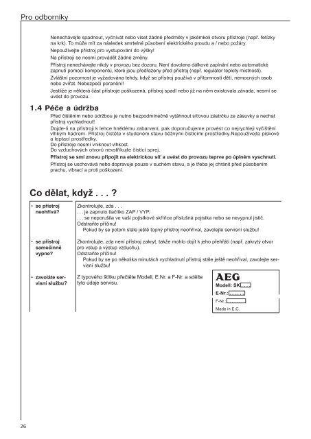 SK 204, SK 204 T Standkonvektor - AEG Haustechnik