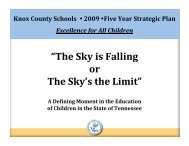 Knox County Schools 2009 Five Year Strategic Plan - Knoxville ...
