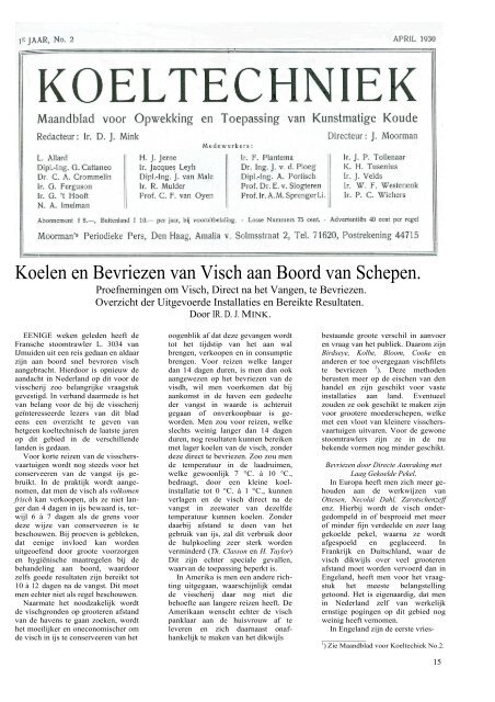 Koelen en Bevriezen van Visch aan Boord van Schepen - KNVvK ...