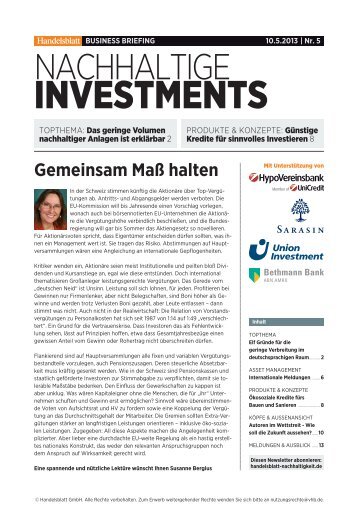 Business Briefing Nachhaltige Investments vom Mai ... - Handelsblatt