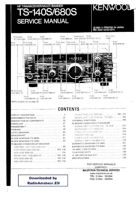 Kenwood TS-140S TS-680S Service manual - RadioManual.eu