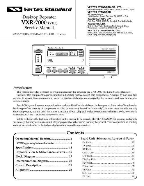 VXR-7000 (VHF) - The Repeater Builder's Technical Information Page