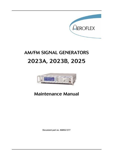 Marconi 2023A 2024A 2025 Service Manual