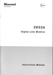 Marconi 2833A Digital Line Monitor Maintenance Manual