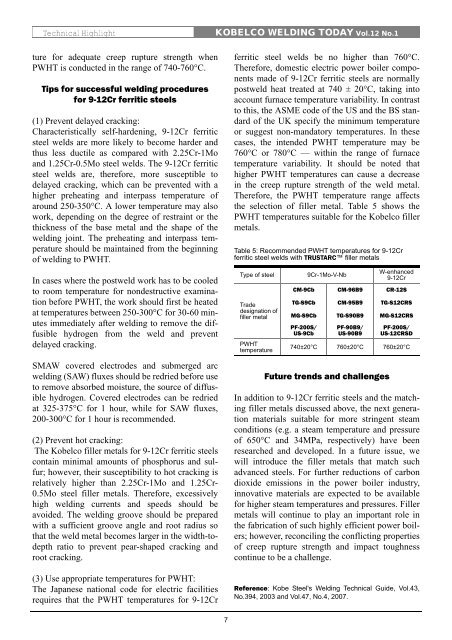 Kobelco Welding Today Vol.12 No.1 2009