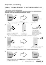 TC:Bus/ Programmier-Kurzanleitung BVS20 - RenÃ© Koch AG