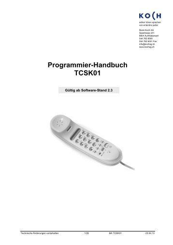 TC:Bus/ Programmier-Handbuch ... - RenÃ© Koch AG