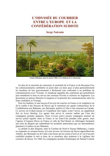 L'Odyssée du courrier entre l'Europe et les Etats confédérés