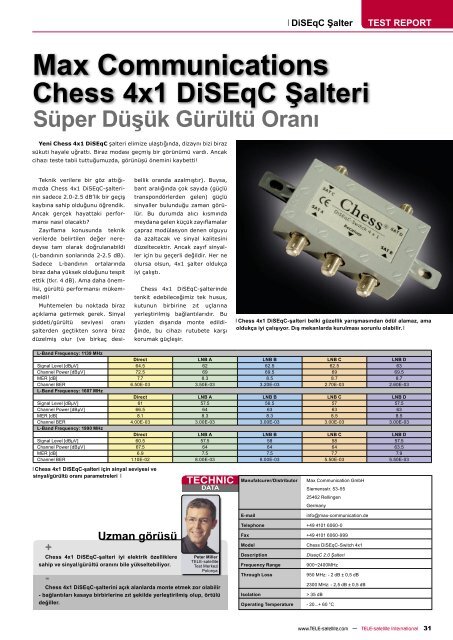 Uzman görüsü - TELE-satellite International Magazine