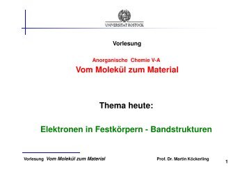 Elektronen in Festkörpern - Bandstrukturen