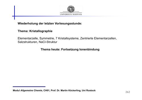 Wiederholung Der Letzten Vorlesungsstunde Thema
