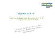 Feedback-Handbuch 2013 - Dialog KÃ¶lner Klimawandel